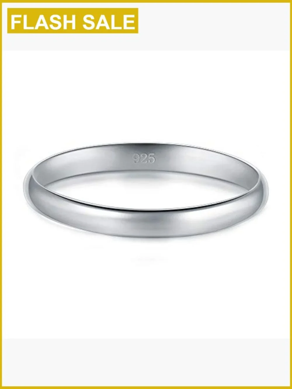 925 Sterling Silver Band Ring - Comfort Fit Wedding Band Stacking Ring
